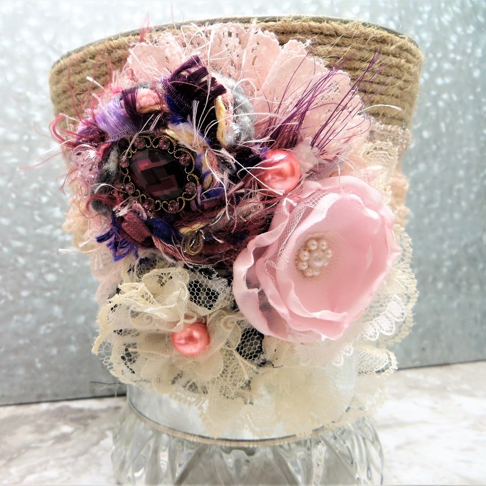 Decorated bucket full of beautiful mystery jewelry